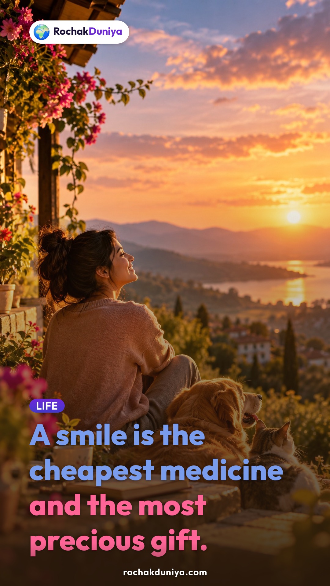 Poster: “A smile is the cheapest medicine and the most precious gift.”
