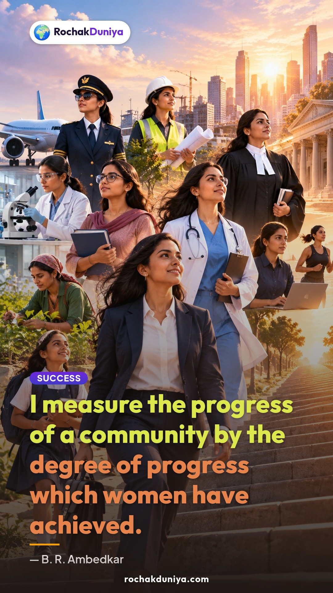 Poster: “I measure the progress of a community by the degree of progress which women have achieved.”