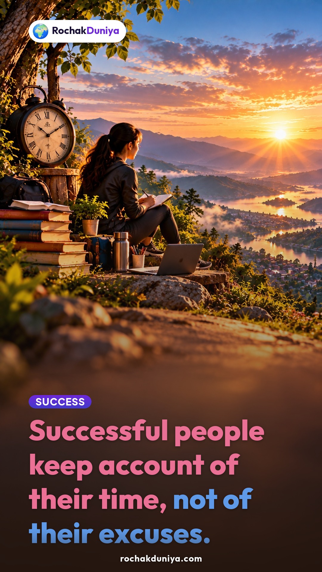 Poster: “Successful people keep account of their time, not of their excuses.”