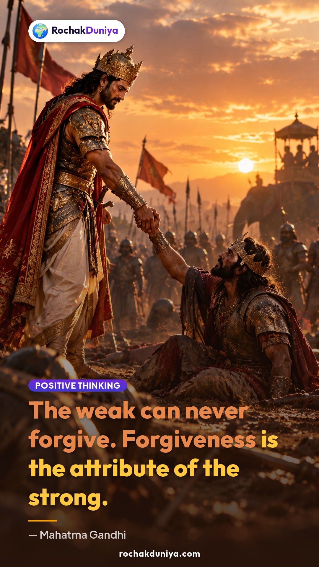 Poster: “The weak can never forgive. Forgiveness is the attribute of the strong.”