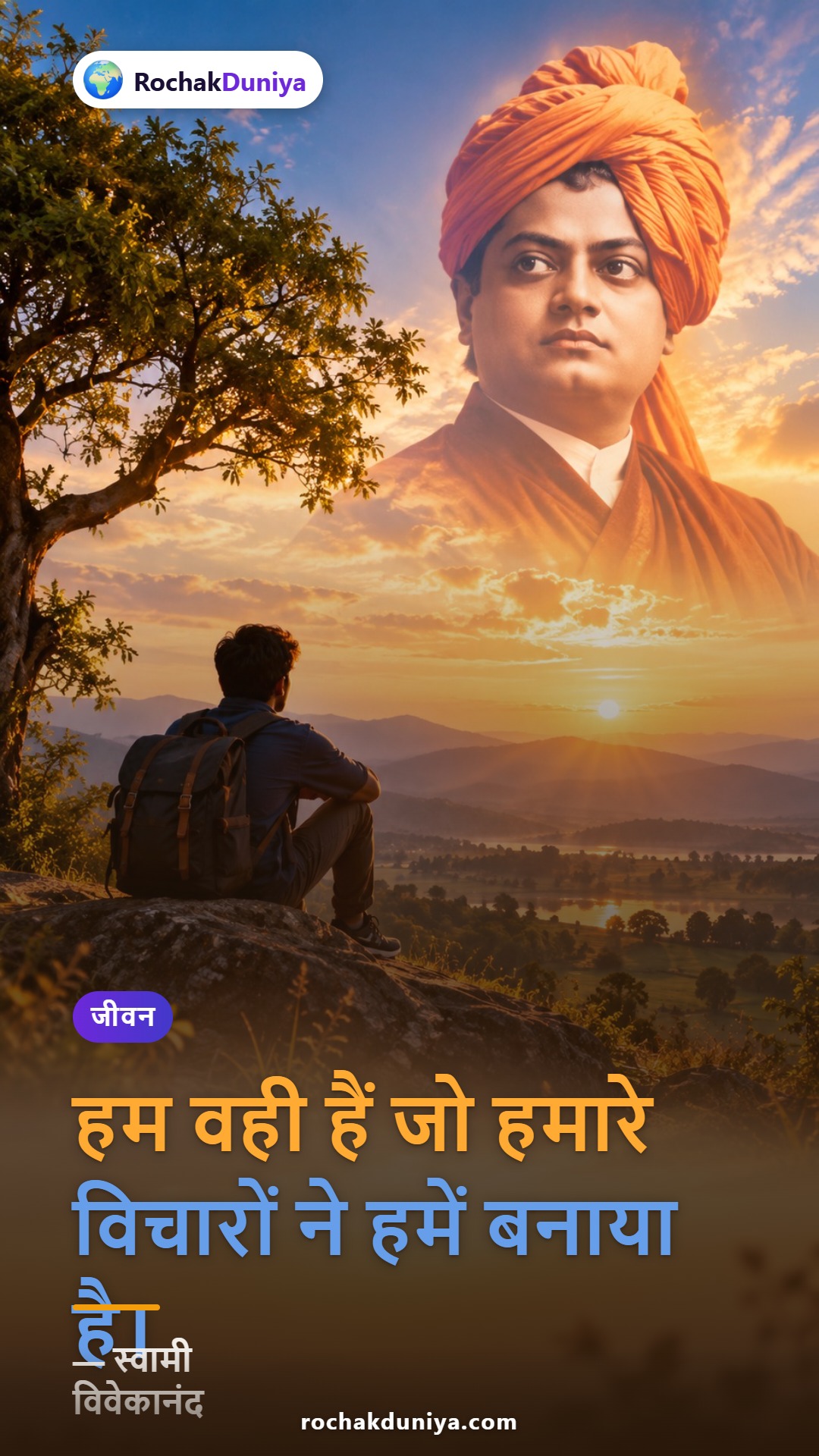 पोस्टर: “हम वही हैं जो हमारे विचारों ने हमें बनाया है।”