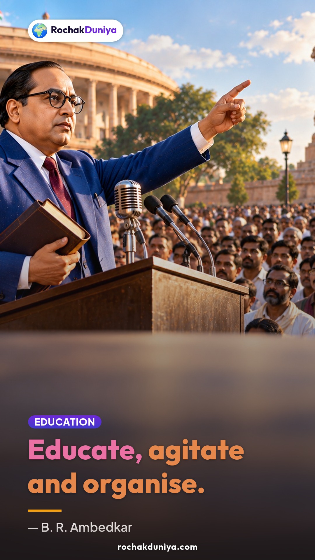 Poster: “Educate, agitate and organise.”