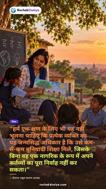 “हमें एक क्षण के लिए भी यह नहीं भूलना चाहिए कि प्रत्येक व्यक्ति का यह जन्मसिद्ध अधिकार है कि उसे कम-से-कम बुनियादी शिक्षा मि…