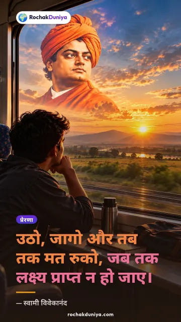 “उठो, जागो और तब तक मत रुको, जब तक लक्ष्य प्राप्त न हो जाए।” — स्वामी विवेकानंद