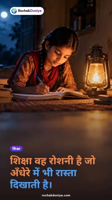 “शिक्षा वह रोशनी है जो अँधेरे में भी रास्ता दिखाती है।” — रोचक दुनिया