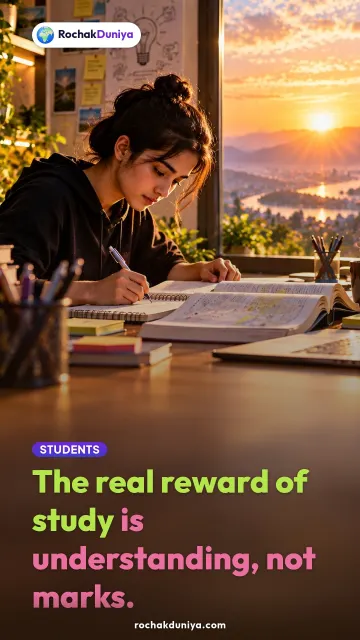 “The real reward of study is understanding, not marks.” — RochakDuniya