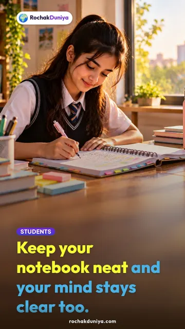 “Keep your notebook neat and your mind stays clear too.” — RochakDuniya