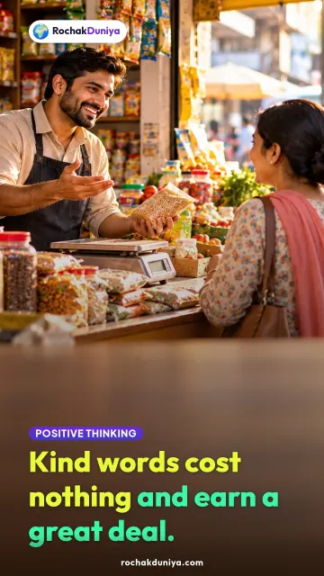 “Kind words cost nothing and earn a great deal.” — RochakDuniya