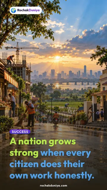 “A nation grows strong when every citizen does their own work honestly.” — RochakDuniya