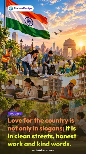“Love for the country is not only in slogans; it is in clean streets, honest work and kind words.” — RochakDuniya