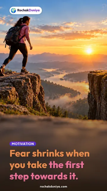 “Fear shrinks when you take the first step towards it.” — RochakDuniya