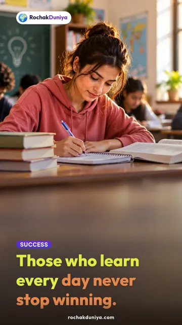 “Those who learn every day never stop winning.” — RochakDuniya