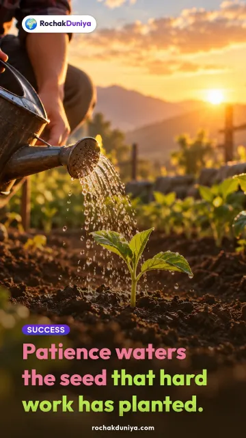 “Patience waters the seed that hard work has planted.” — RochakDuniya