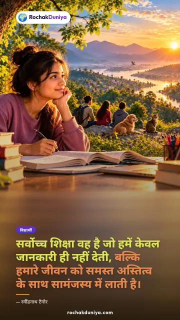 “सर्वोच्च शिक्षा वह है जो हमें केवल जानकारी ही नहीं देती, बल्कि हमारे जीवन को समस्त अस्तित्व के साथ सामंजस्य में लाती है।” —…