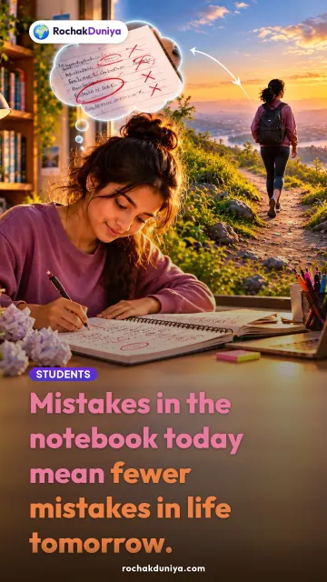 “Mistakes in the notebook today mean fewer mistakes in life tomorrow.” — RochakDuniya