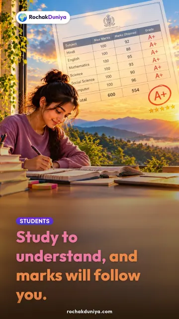 “Study to understand, and marks will follow you.” — RochakDuniya