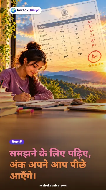 “समझने के लिए पढ़िए, अंक अपने आप पीछे आएँगे।” — रोचक दुनिया