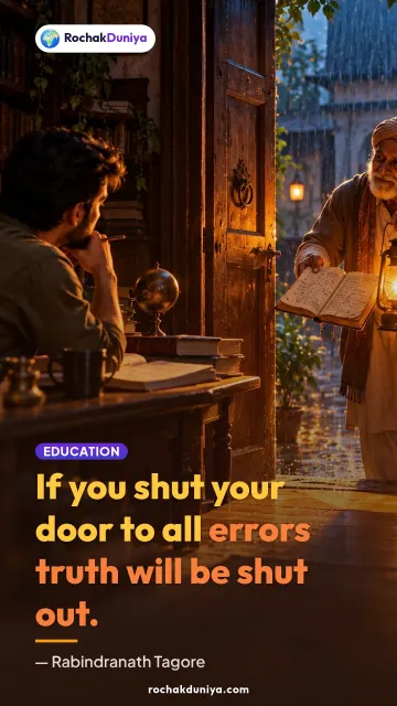 “If you shut your door to all errors truth will be shut out.” — Rabindranath Tagore