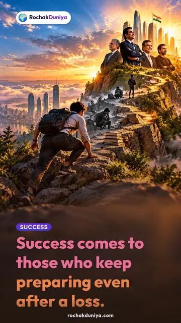 “Success comes to those who keep preparing even after a loss.” — RochakDuniya
