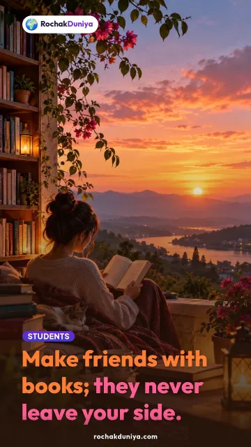 “Make friends with books; they never leave your side.” — RochakDuniya