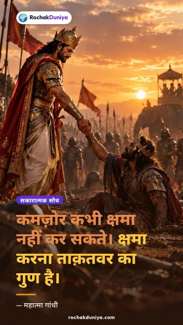 “कमज़ोर कभी क्षमा नहीं कर सकते। क्षमा करना ताक़तवर का गुण है।” — महात्मा गांधी