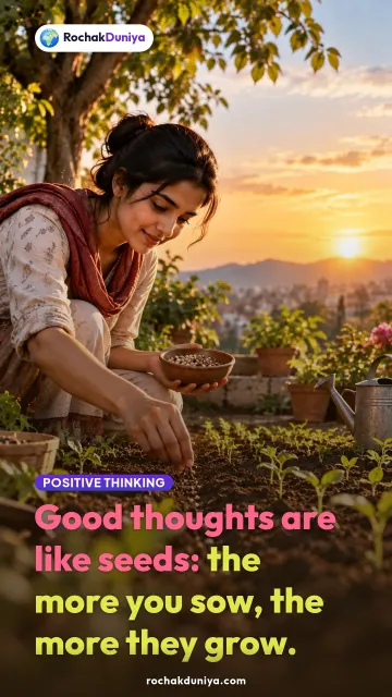 “Good thoughts are like seeds: the more you sow, the more they grow.” — RochakDuniya